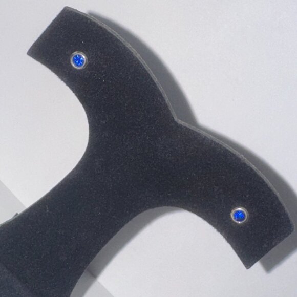 5 Mm Round Sapphire Blue Cz And Sterling Post Earrings - Picture 3 of 13